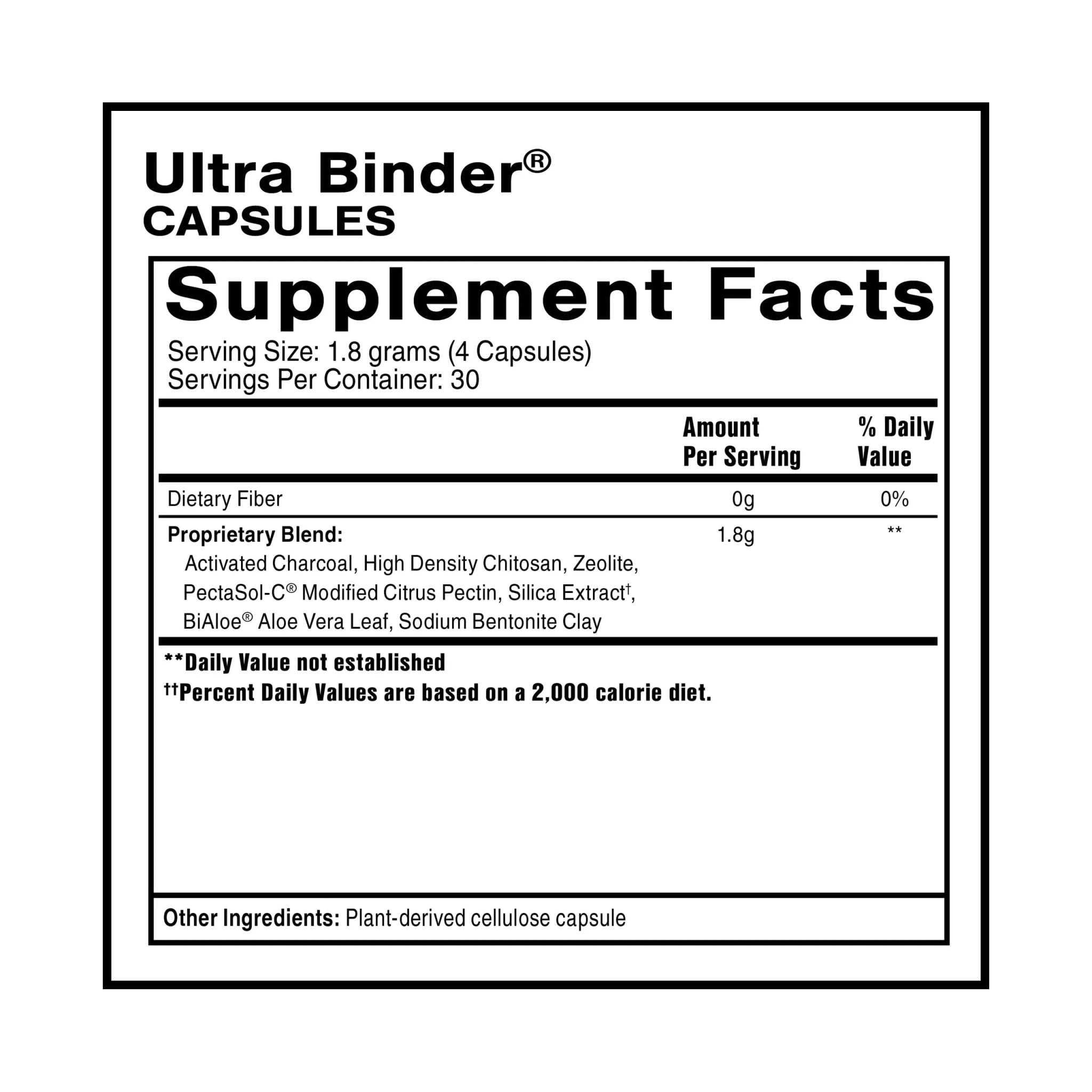 Quicksilver Scientific Ultra Binder - Multi Toxin Binder with Bentonite Clay Powder, Zeolite Detox & Charcoal - Supplement for Gut Support & The Body's Toxin Removal Process (120 Capsules) - TrustMedUSA