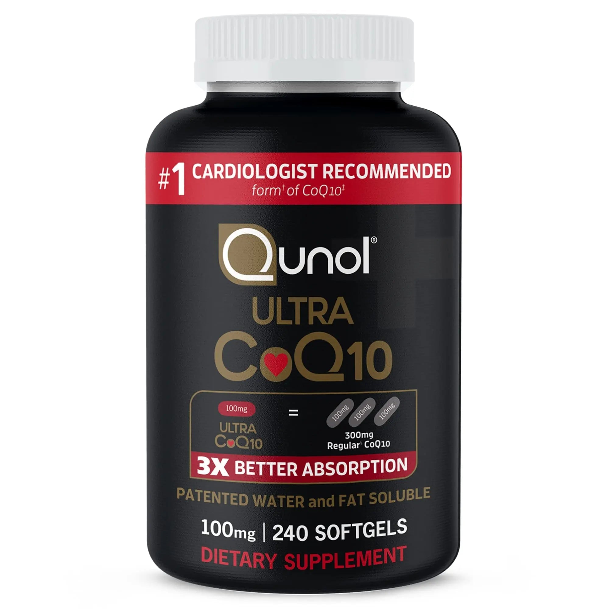 Qunol CoQ10 100mg Softgels Ultra 3X Better Absorption Coenzyme Q10 - Antioxidant - TrustMedUSA