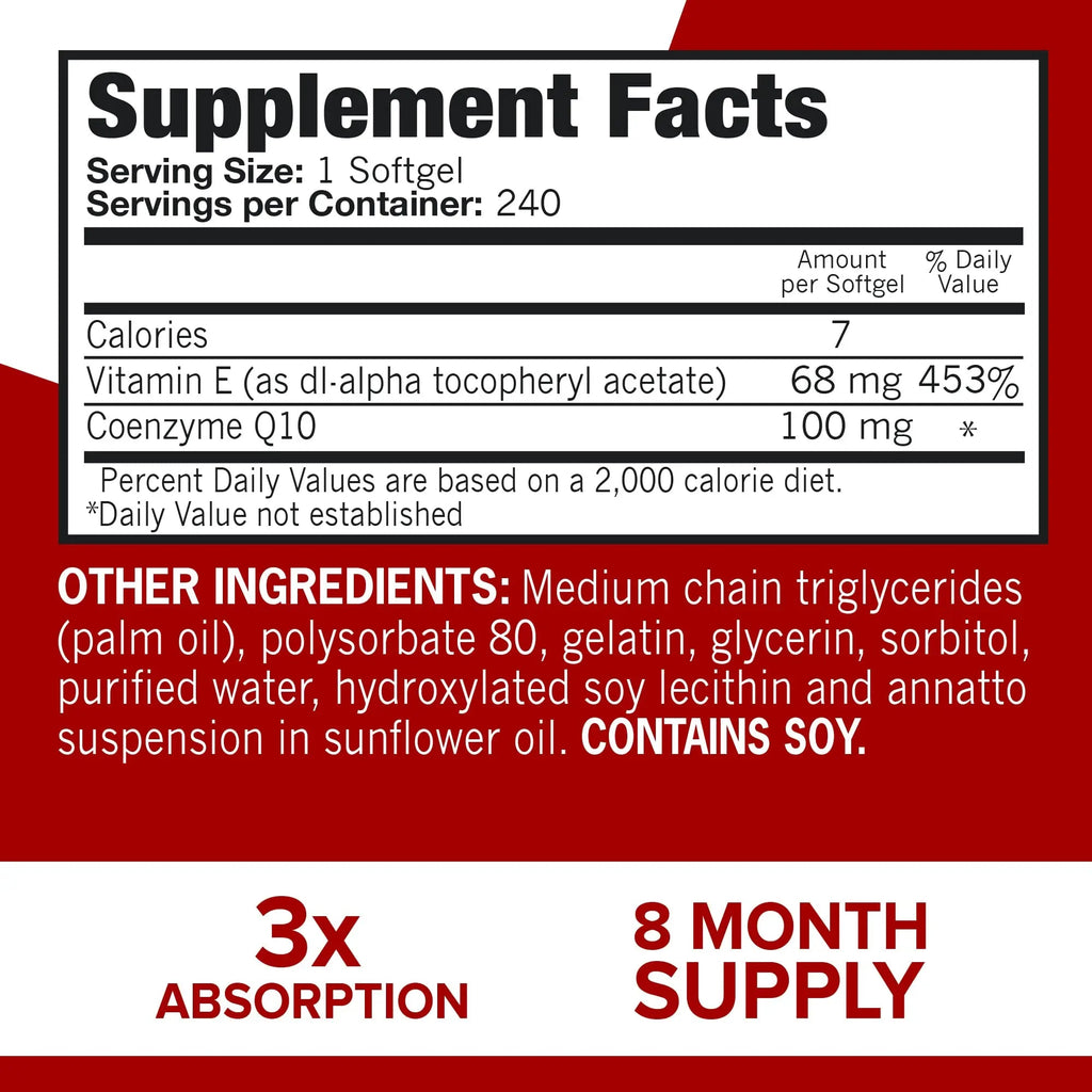 Qunol CoQ10 100mg Softgels Ultra 3X Better Absorption Coenzyme Q10 - Antioxidant - TrustMedUSA