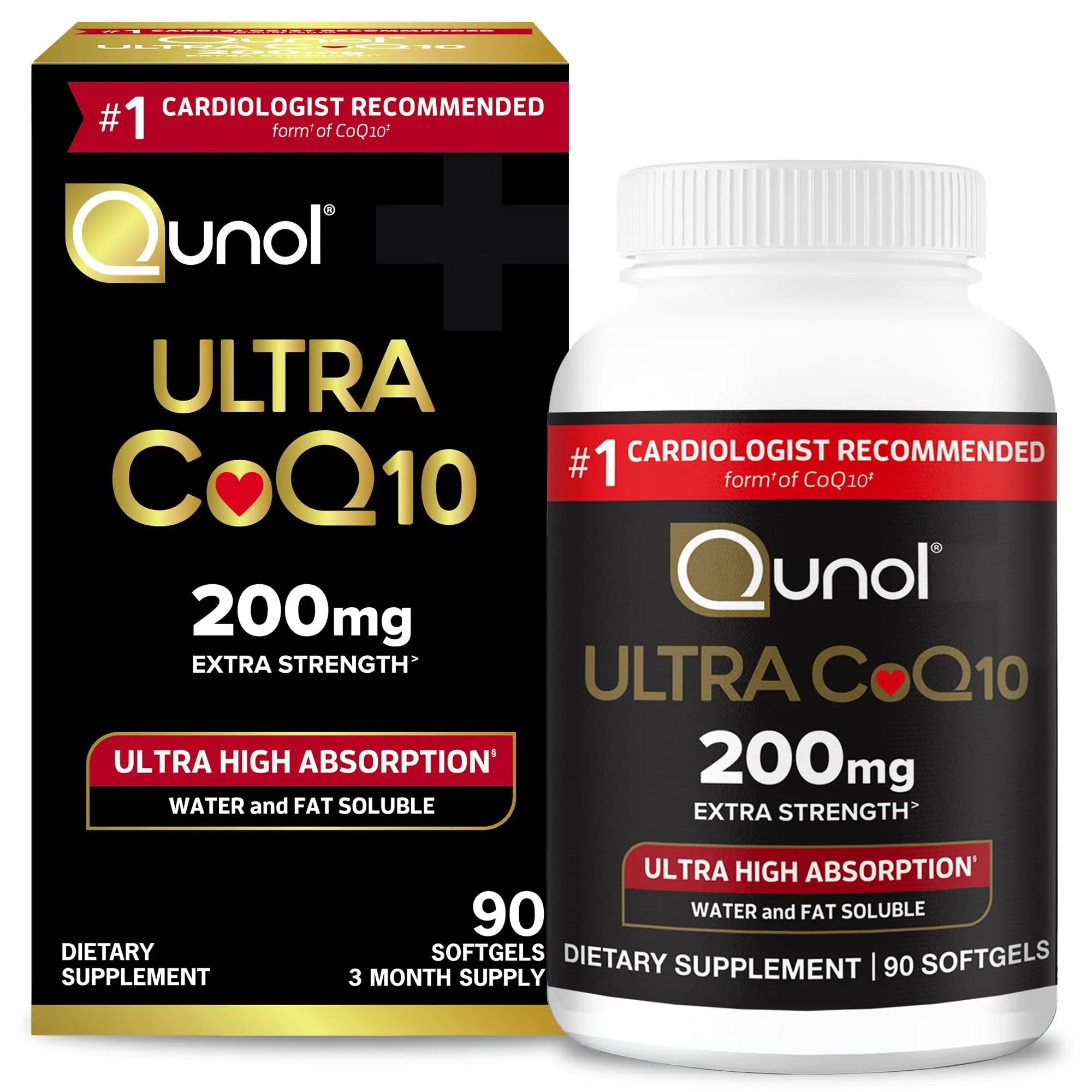 Qunol CoQ10 200mg Softgels, Ultra CoQ10 - Ultra High Absorption Coenzyme Q10 - TrustMedUSA