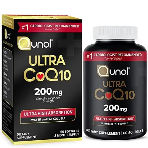 Qunol CoQ10 200mg Softgels, Ultra CoQ10 - Ultra High Absorption Coenzyme Q10 Supplem - TrustMedUSA