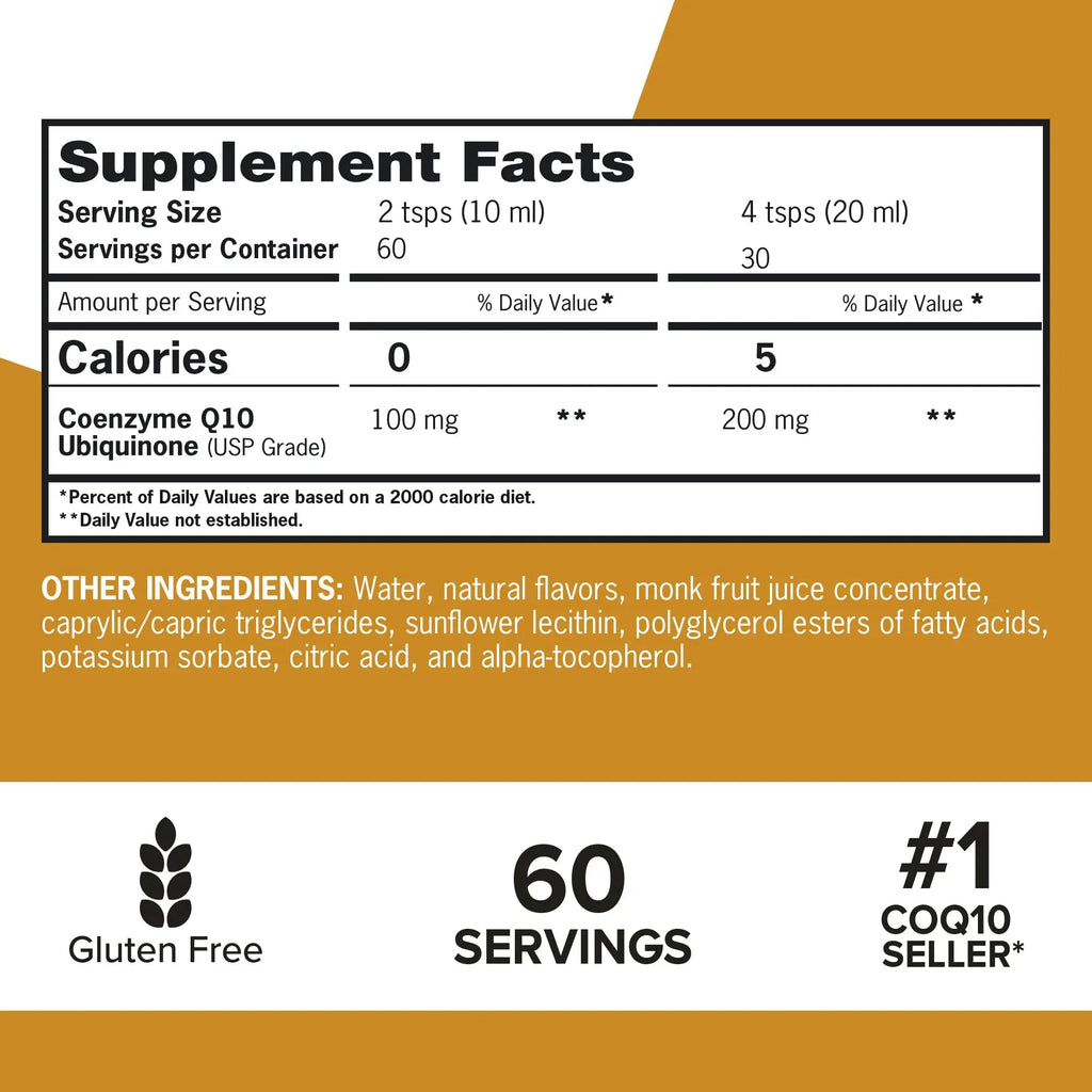 Qunol Liquid CoQ10 100mg, Superior Absorption Natural Supplement Form of Coenzyme - TrustMedUSA
