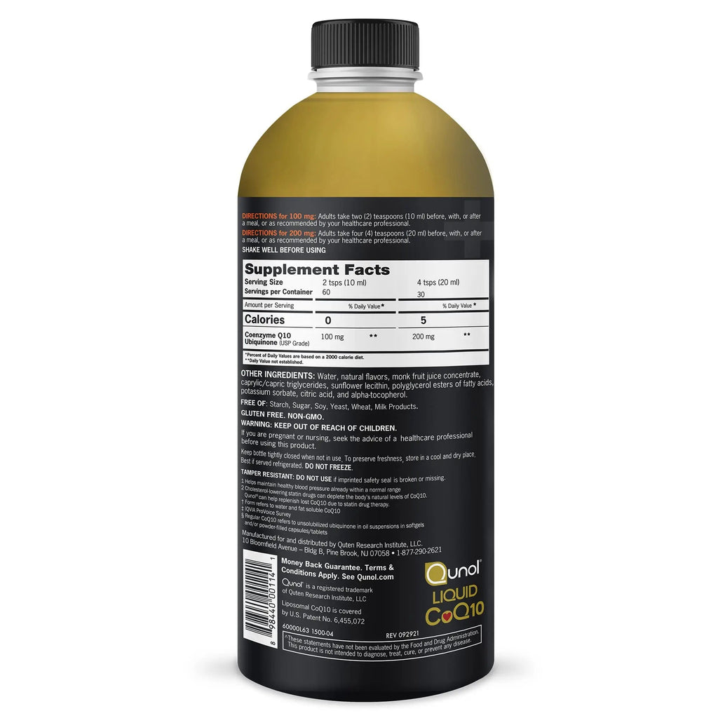 Qunol Liquid CoQ10 100mg, Superior Absorption Natural Supplement Form of Coenzyme - TrustMedUSA