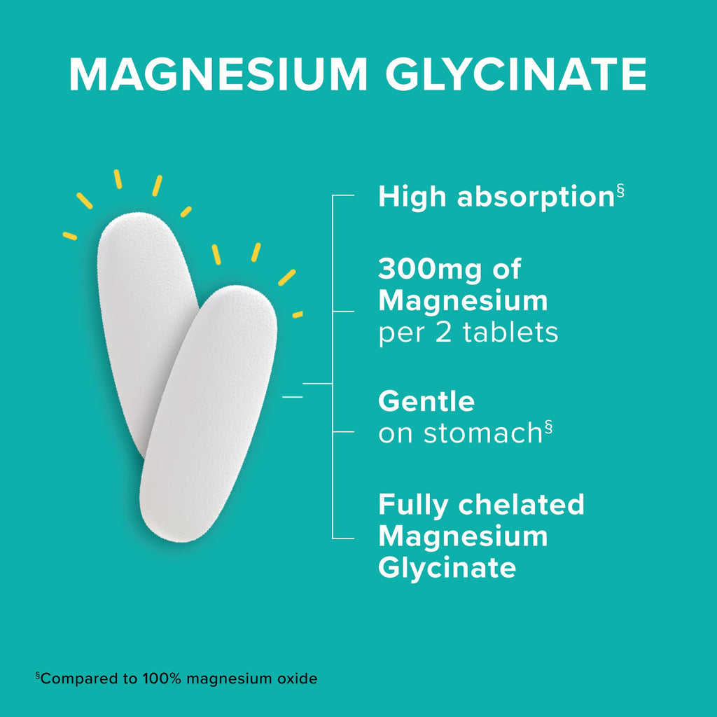Qunol Magnesium Glycinate 300mg, 100% Glycinate Chelated Magnesium Supplement, 150ct Tablets - TrustMedUSA