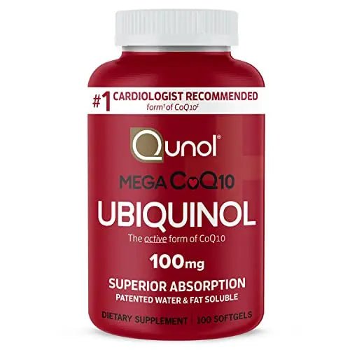 Qunol Mega Ubiquinol 100mg CoQ10, Superior Absorption, Patented Water and Fat Soluble - TrustMedUSA