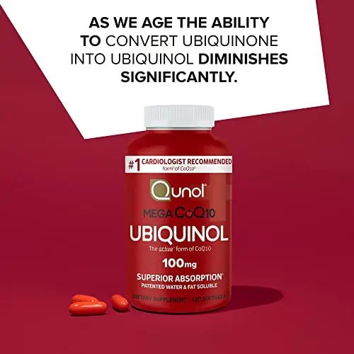 Qunol Mega Ubiquinol CoQ10 100mg Softgels- Superior Absorption - Active form - TrustMedUSA