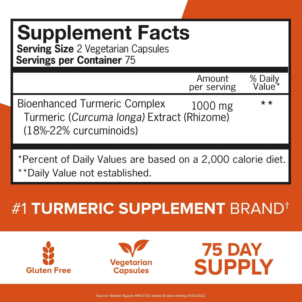 Qunol Turmeric Curcumin Supplement, Turmeric 1000mg with Ultra High Absorption - TrustMedUSA