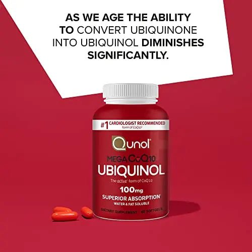 Qunol Ubiquinol CoQ10 100mg Softgels, Mega Ubiquinol 100mg - Superior Absorption - TrustMedUSA