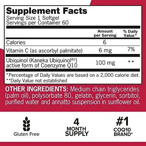 Qunol Ubiquinol CoQ10 100mg Softgels, Mega Ubiquinol 100mg - Superior Absorption - TrustMedUSA