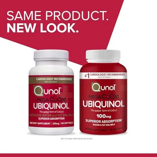 Qunol Ubiquinol CoQ10 100mg Softgels, Qunol Mega Ubiquinol 100mg - Superior Absorpti - TrustMedUSA