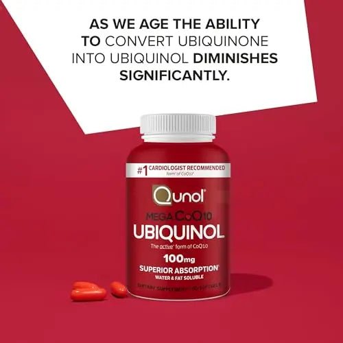 Qunol Ubiquinol CoQ10 100mg Softgels, Qunol Mega Ubiquinol 100mg - Superior Absorpti - TrustMedUSA