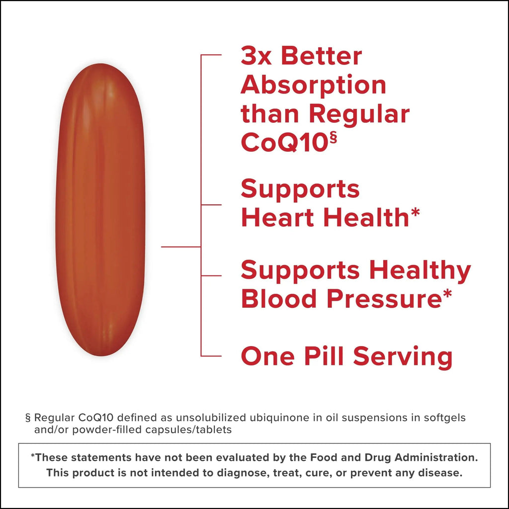 Qunol Ultra CoQ10 100mg Softgels- 3x Better Absorption, Antioxidant for Heart Health & Energy Production, Coenzyme Q10 Vitamins - TrustMedUSA