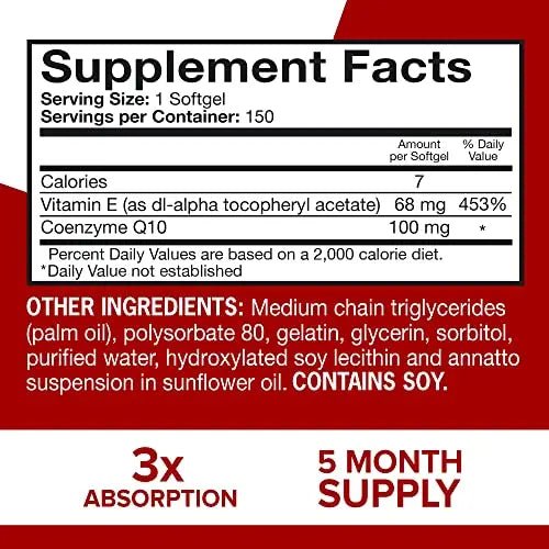 Qunol Ultra CoQ10 100mg Softgels- 3X Better Absorption Coenzyme Q10 Supplements - TrustMedUSA