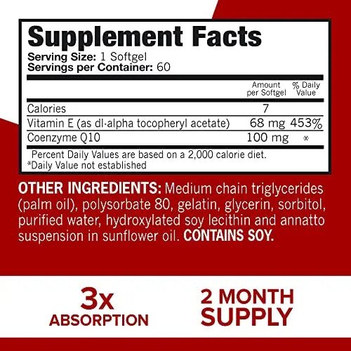 Qunol Ultra CoQ10 100mg Softgels- 3x Better Absorption Coenzyme Q10 Supplements - TrustMedUSA