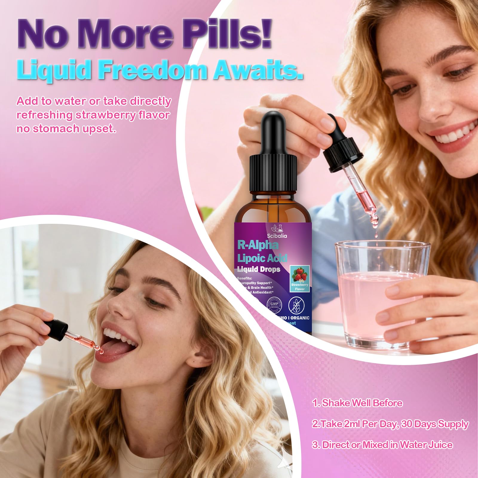 R Alpha Lipoic Acid 600mg Liquid Drops for Neuropathy, Advanced 11-in-1 Stabilized R-ALA Supplement w. Benfotiamine Acetyl L-Carnitine Vitamin C E for Antioxidant Nerve Brain Energy Health Non GMO - TrustMedUSA