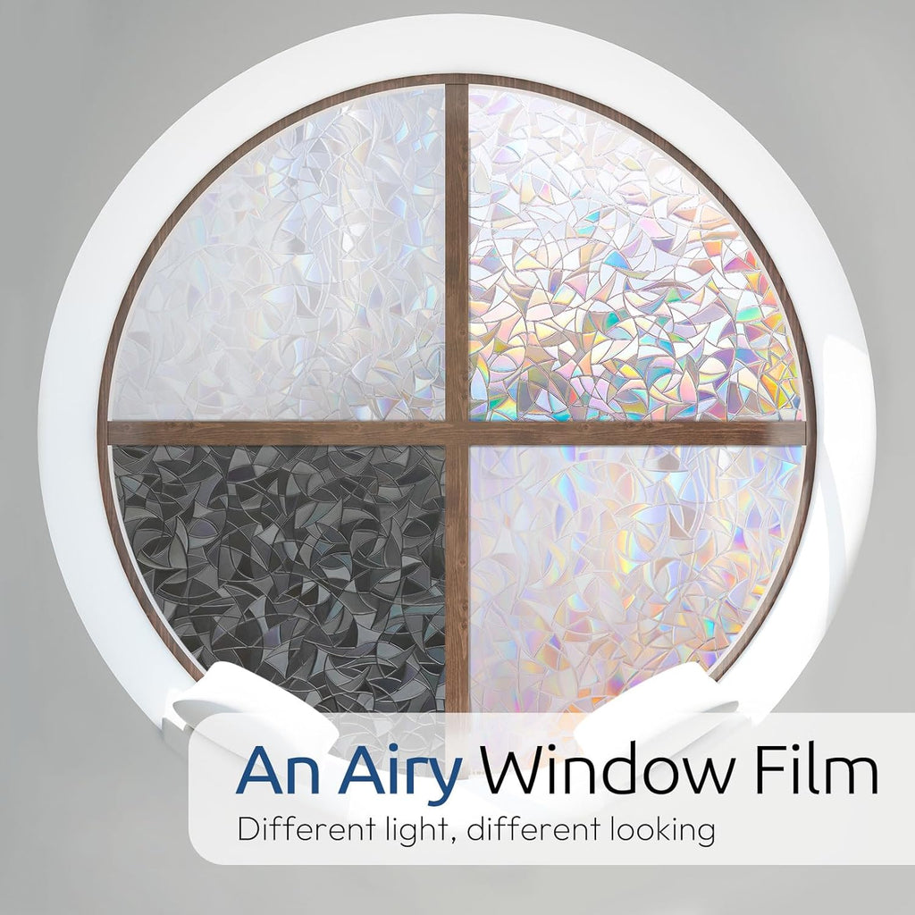 rabbitgoo Window Privacy Film Rainbow Film Decorative Window Sticker, 3D Static Stained - Maple Wellness Supplements