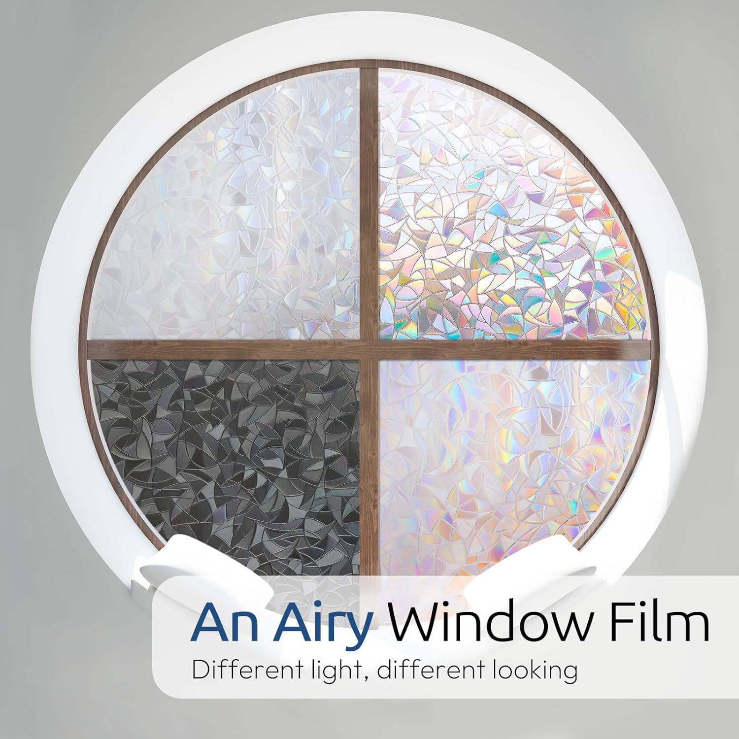 rabbitgoo Window Privacy Film Rainbow Film Decorative Window Sticker, 3D Static Stained - Maple Wellness Supplements