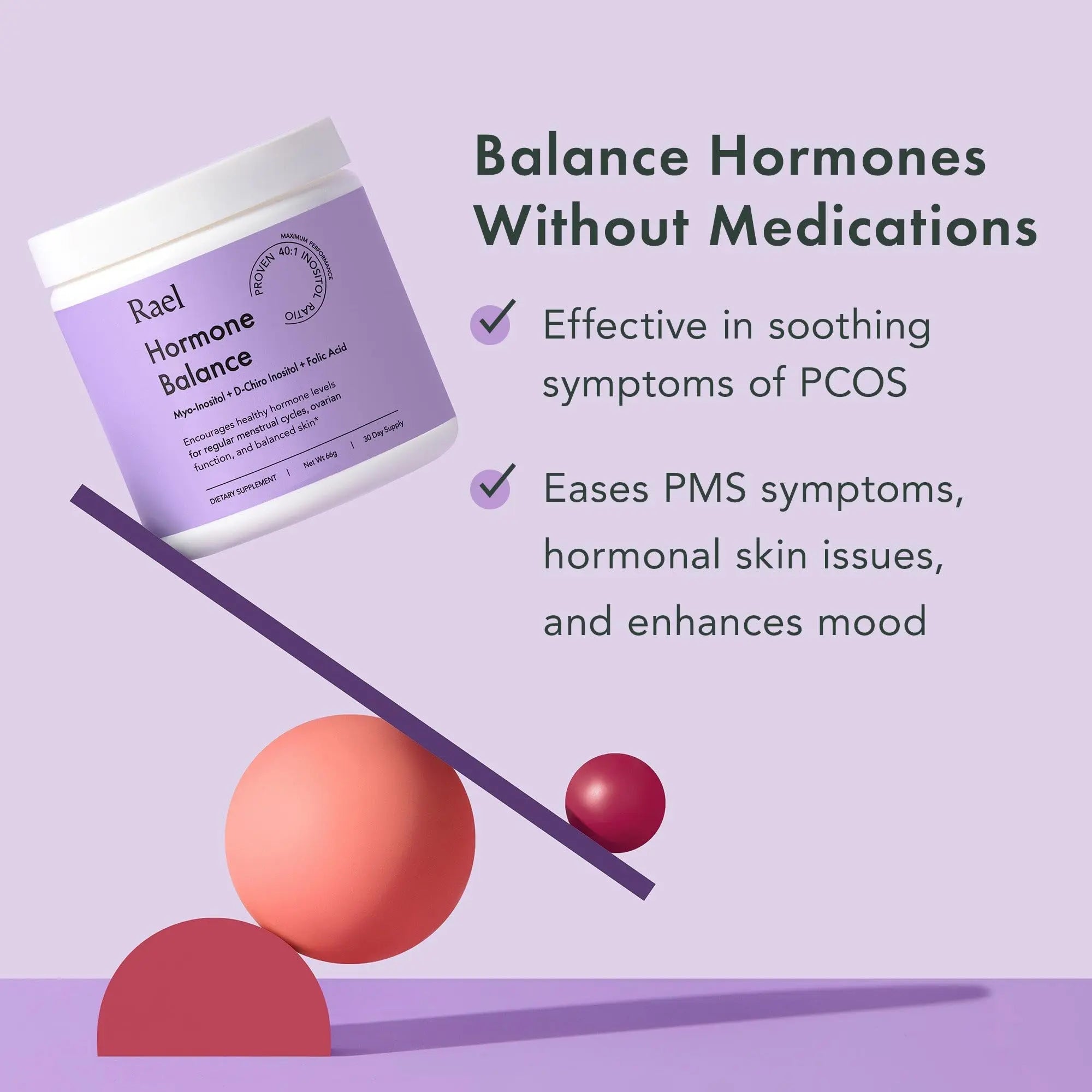 Rael Hormone Balance for Women, Myo Inositol Powder - Myo-Inositol & D-Chiro Inositol - TrustMedUSA