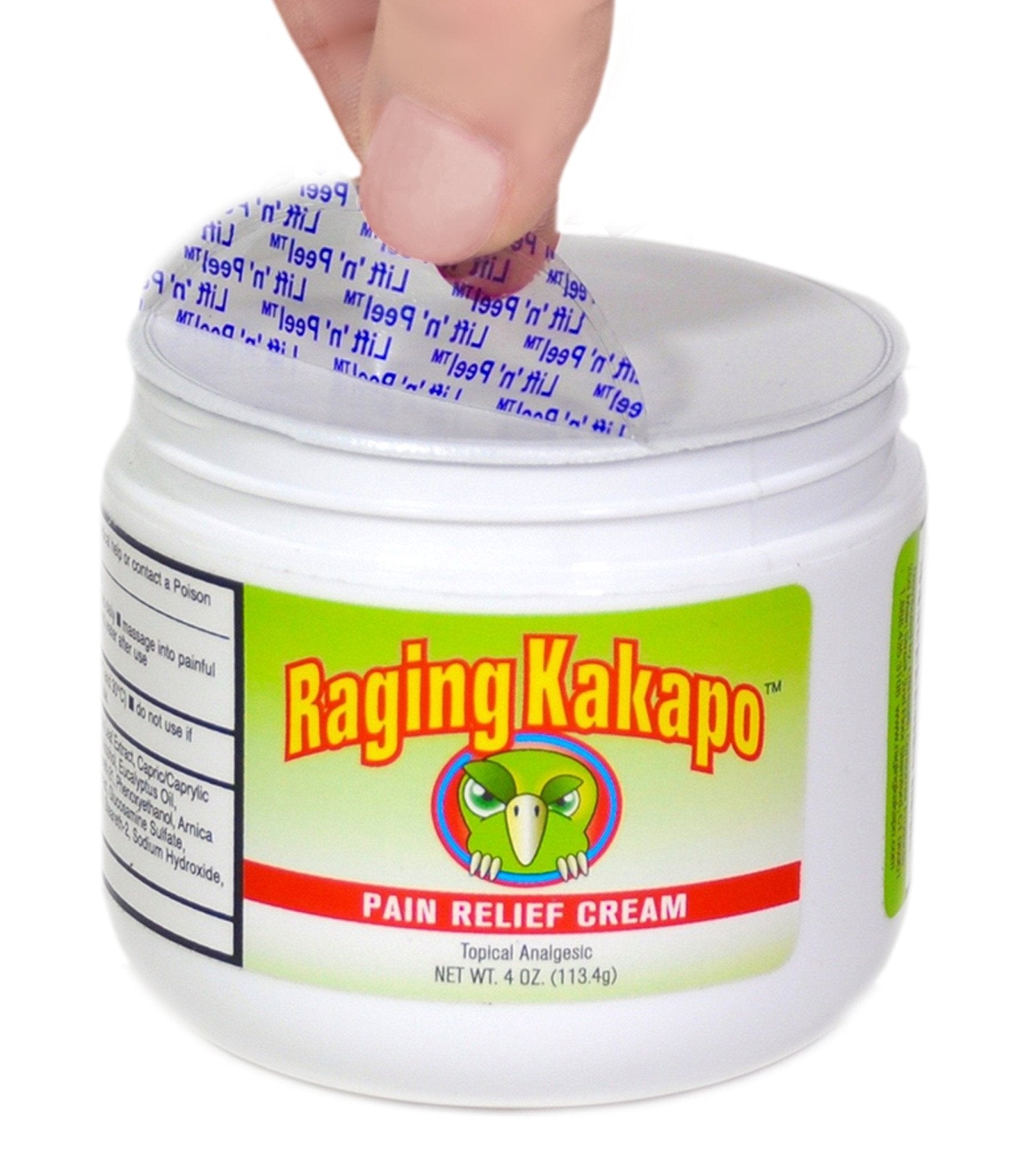 Raging Kakapo Pain Relief Cream - Sore Muscles, Joint Pain & Aches - Odor Free, Non-Greasy Pain Cream - Histamine Dihydrochloride, Capsaicin, Emu Oil & More - 4 oz. Jar - TrustMedUSA