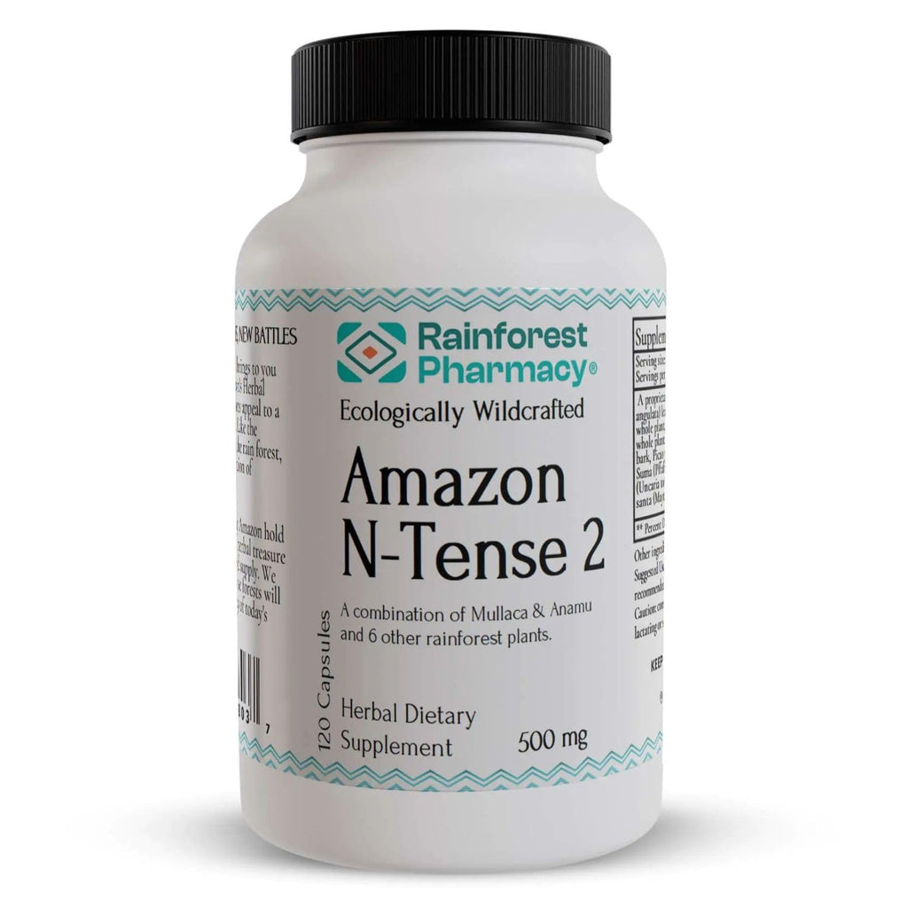 Rainforest Pharmacy N-Tense (2) Wildcrafted Amazon Rainforest Herbal Supplement to Support Cellular Health 500mg | 120 Vegetable Capsules with Mullaca, Anamu, Cat’s Claw, Suma - TrustMedUSA