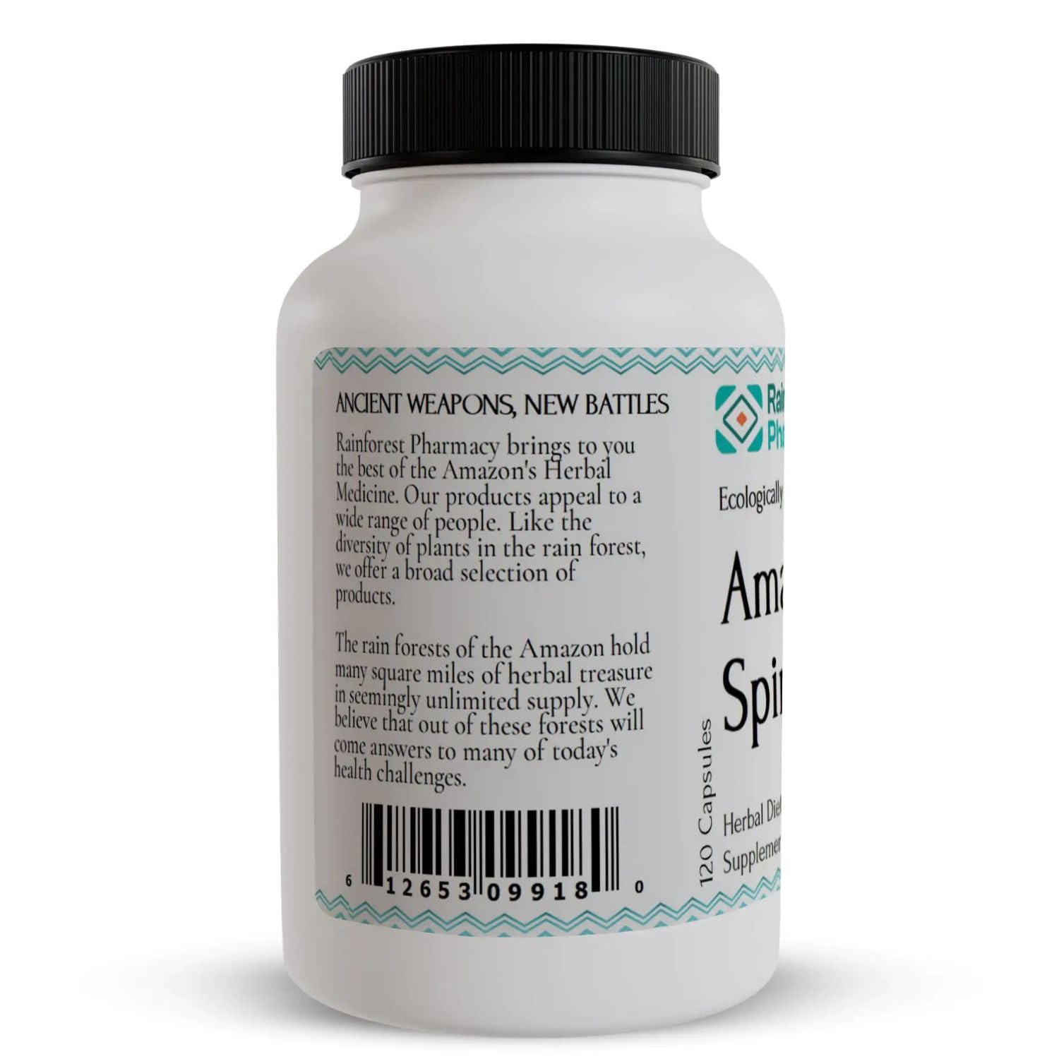 Rainforest Pharmacy Spiro Natural Herbal Supplement| 120 Vegetarian Capsules, 500 mg | Ecologically Wildcrafted Chanca Piedra & 5 Amazon Rainforest Herbs | Non-GMO - TrustMedUSA