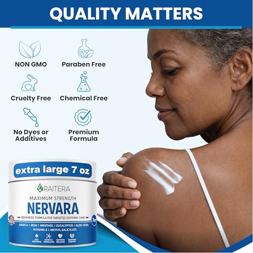 Raitera Neuropathy Cream – Extra Strength for Feet, Hands, Legs, Toes – Advanced Cooling Non-Greasy Fast Absorbing Formula - Natural Ingredients Frankincense, Arnica, Aloe Vera, Turmeric, MSM - TrustMedUSA