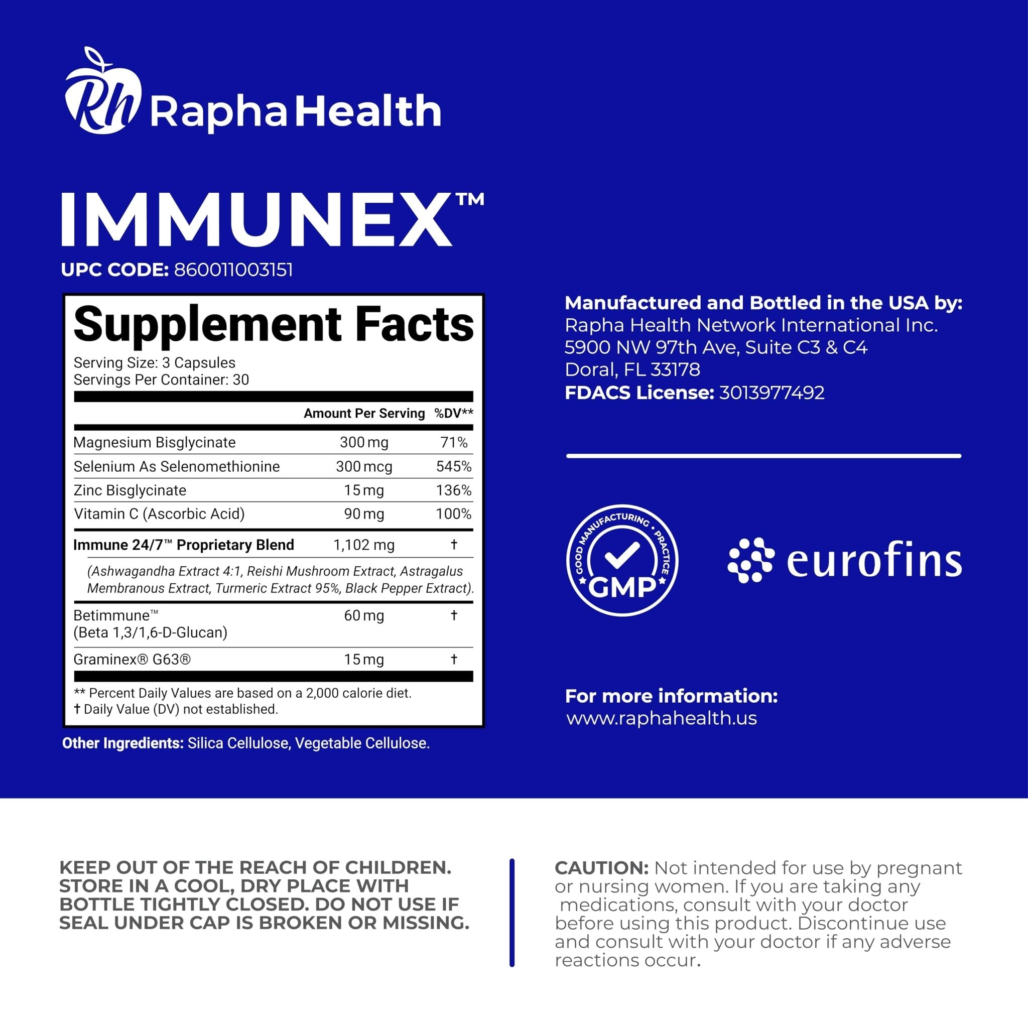 RAPHA HEALTH Immune 247 - Immune and Wellness Support | Gut & Antioxidant Booster | Magnesium, Selenium, Zinc, Vitamin C, Ashwagandha | 90 Capsules - 30 Servings - TrustMedUSA
