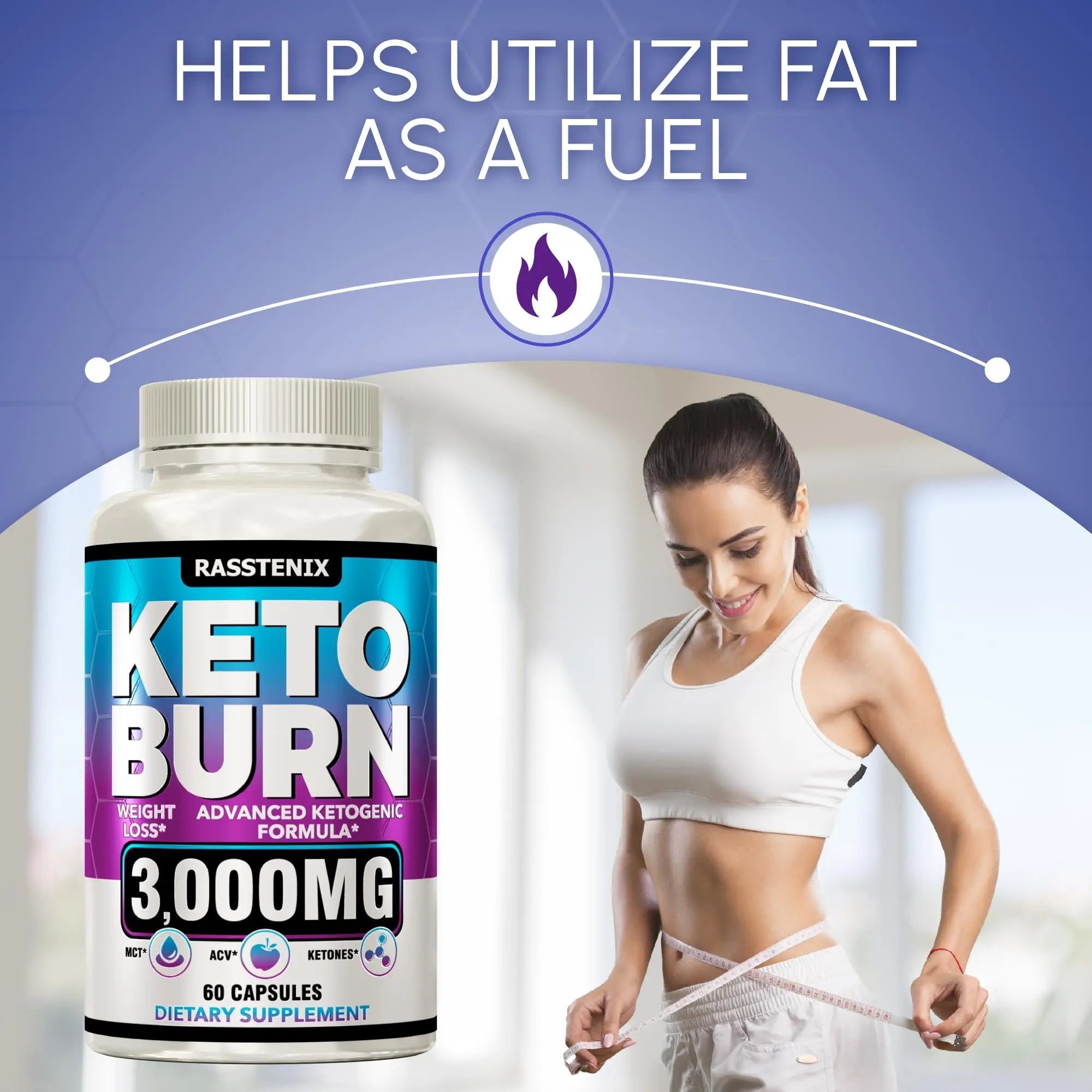 Rasstenix (2 Pack) Keto Pills - Lean Keto Diet Pills - Weight Fat Management Loss - TrustMedUSA