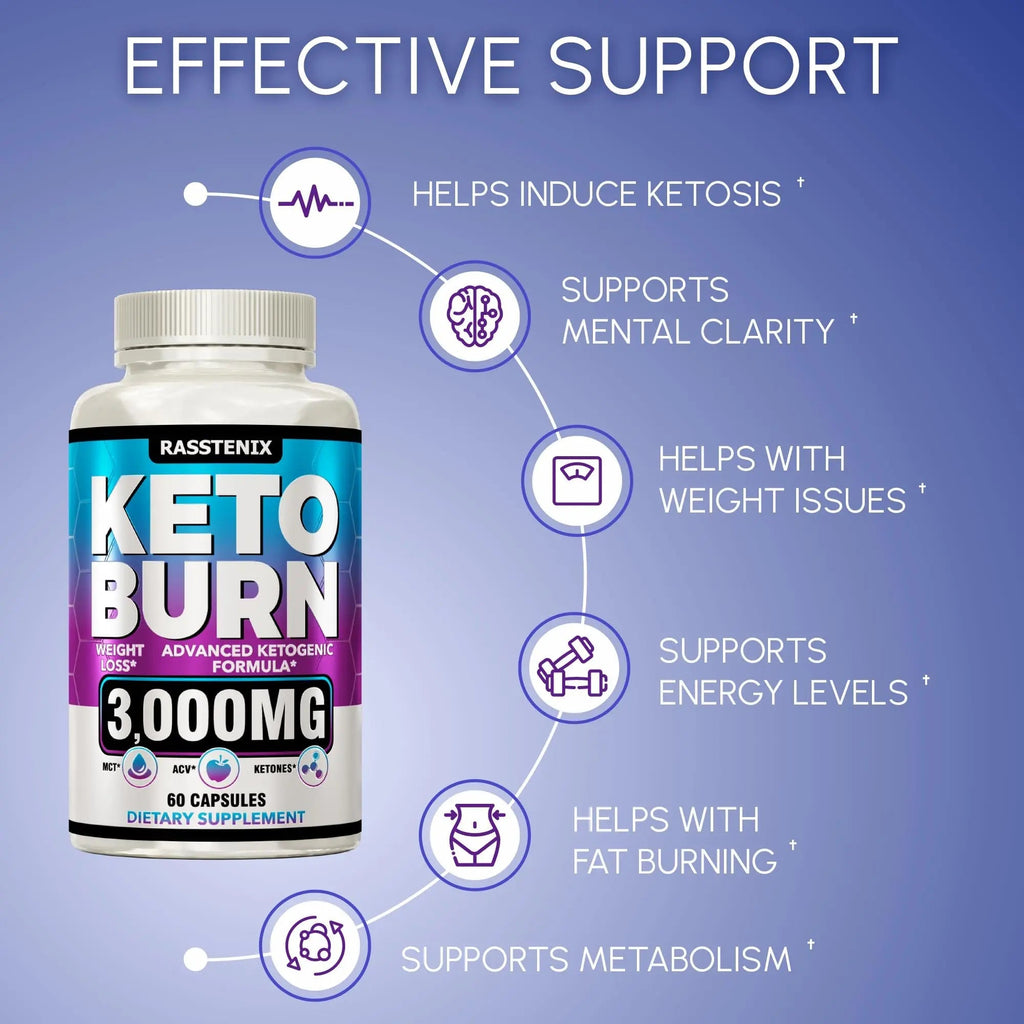 Rasstenix (2 Pack) Keto Pills - Lean Keto Diet Pills - Weight Fat Management Loss - TrustMedUSA