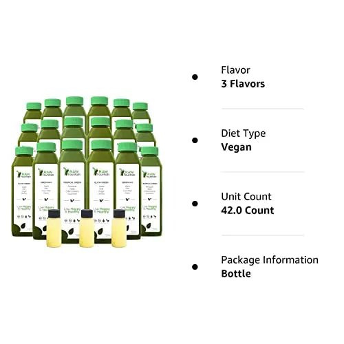 Raw Fountain 7 Day Green Juice Cleanse, All Natural Raw, Vegan Detox, Cold Pressed - TrustMedUSA