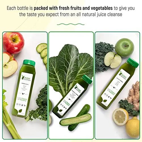Raw Fountain 7 Day Green Juice Cleanse, All Natural Raw, Vegan Detox, Cold Pressed - TrustMedUSA