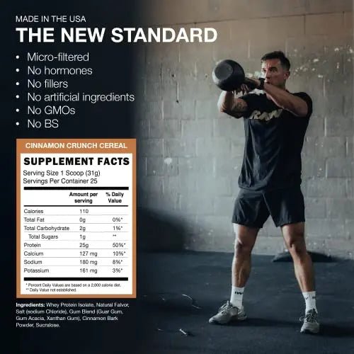 RAW Whey Isolate Protein Powder, Cinnamon Crunch (CBUM Itholate Protein) - 100% Grass - TrustMedUSA
