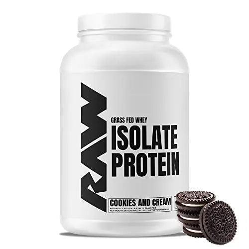 RAW Whey Isolate Protein Powder, Cookies N Cream - 100% Grass-Fed Sports Nutrition - TrustMedUSA