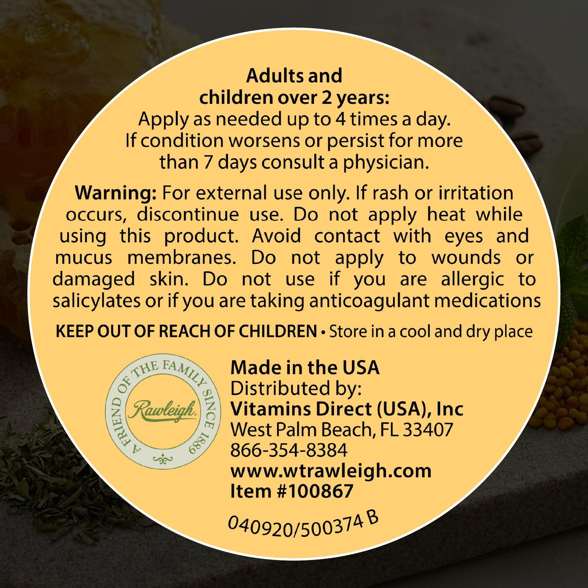 Rawleigh Bee Secret Soothing Balm: 0.85 oz - Pack of 1 - TrustMedUSA