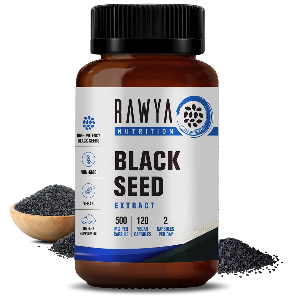 RAWYA Nutrition, Black Seed Extract, 120 Vegan Capsules, Nigella Sativa, Black Cumin - TrustMedUSA