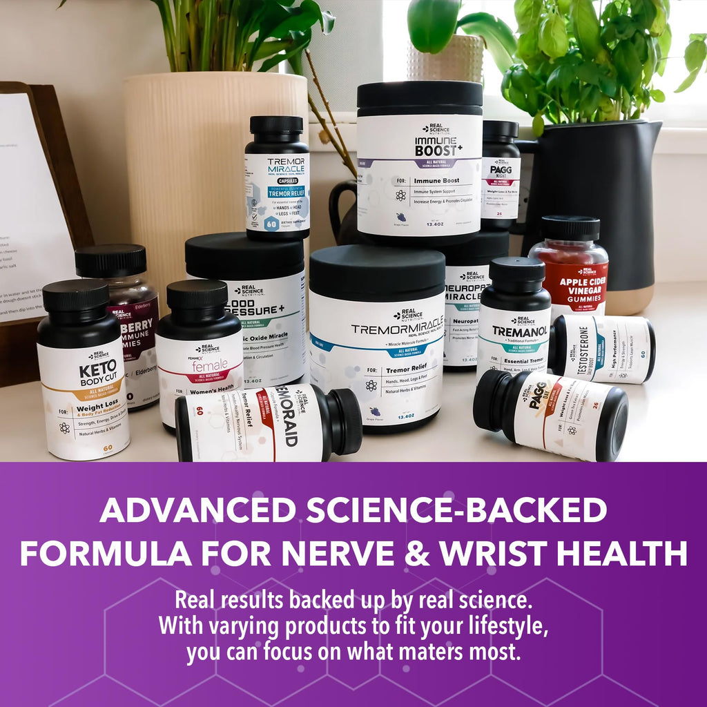 Real Science Carpal Miracle – All Natural Carpal Tunnel Relief & Wrist Support Supplement with Vitamins B6, B12, C, D, K + GABA – Hand & Nerve Comfort – Made in USA, 60 Caps - TrustMedUSA