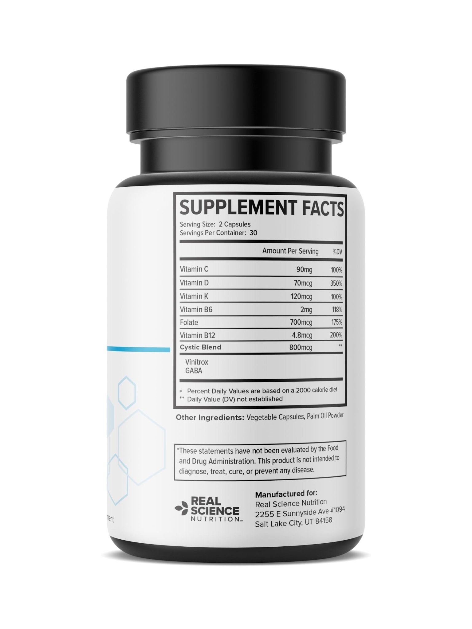 Real Science Cystic Miracle - Lung Support Supplement for Breathing Support and Mucus Clearance – with Vinitrox & GABA to Help Clear Lungs and Aid Respiratory Health, Made in USA, 60 Caps - TrustMedUSA