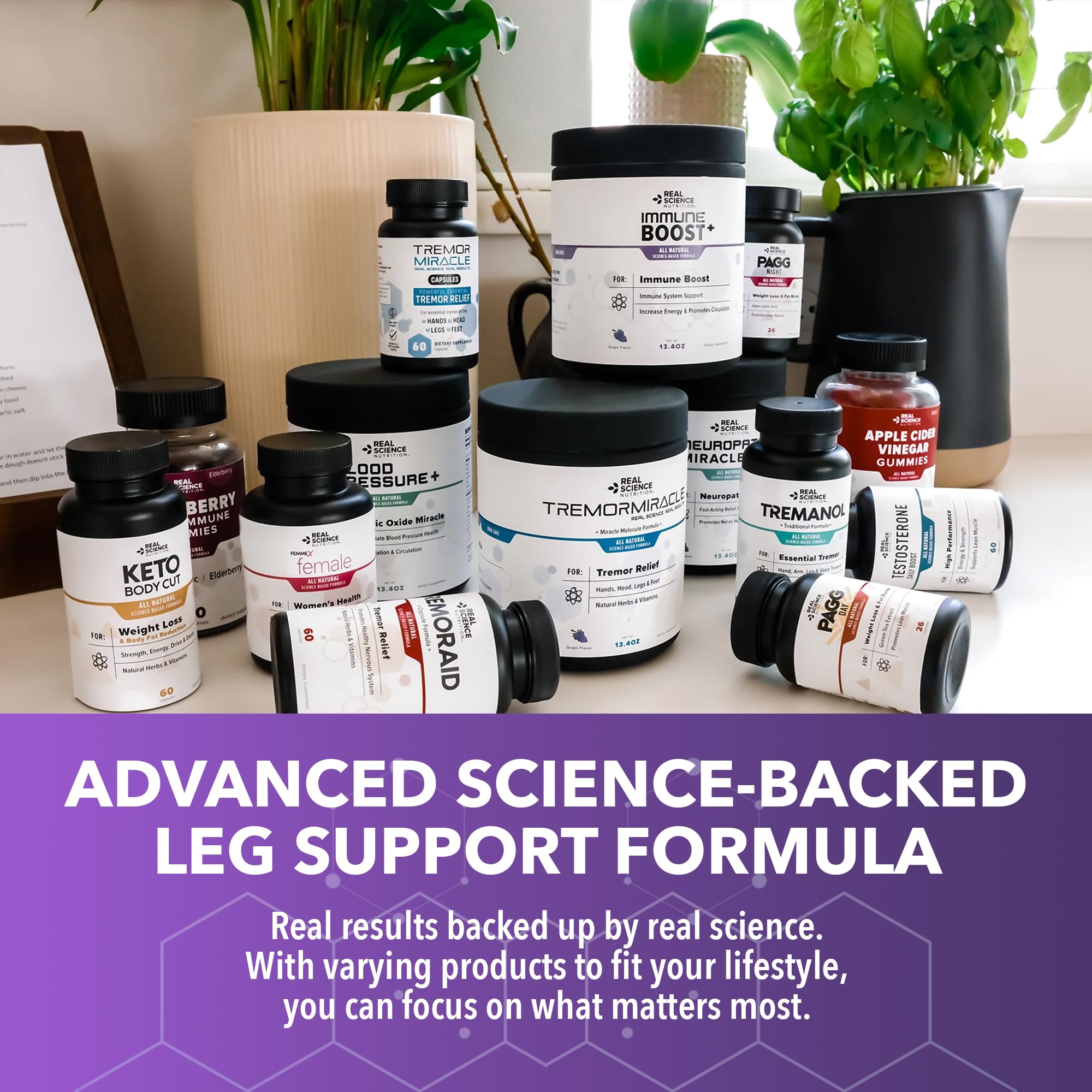 Real Science LegEase Miracle – All Natural Restless Legs Syndrome Relief & Leg Cramp Supplement with Vitamins C, D, K, B6, B12 + Nitric Oxide Support – Sleep & Circulation Aid – Made in USA, 60 Caps - TrustMedUSA