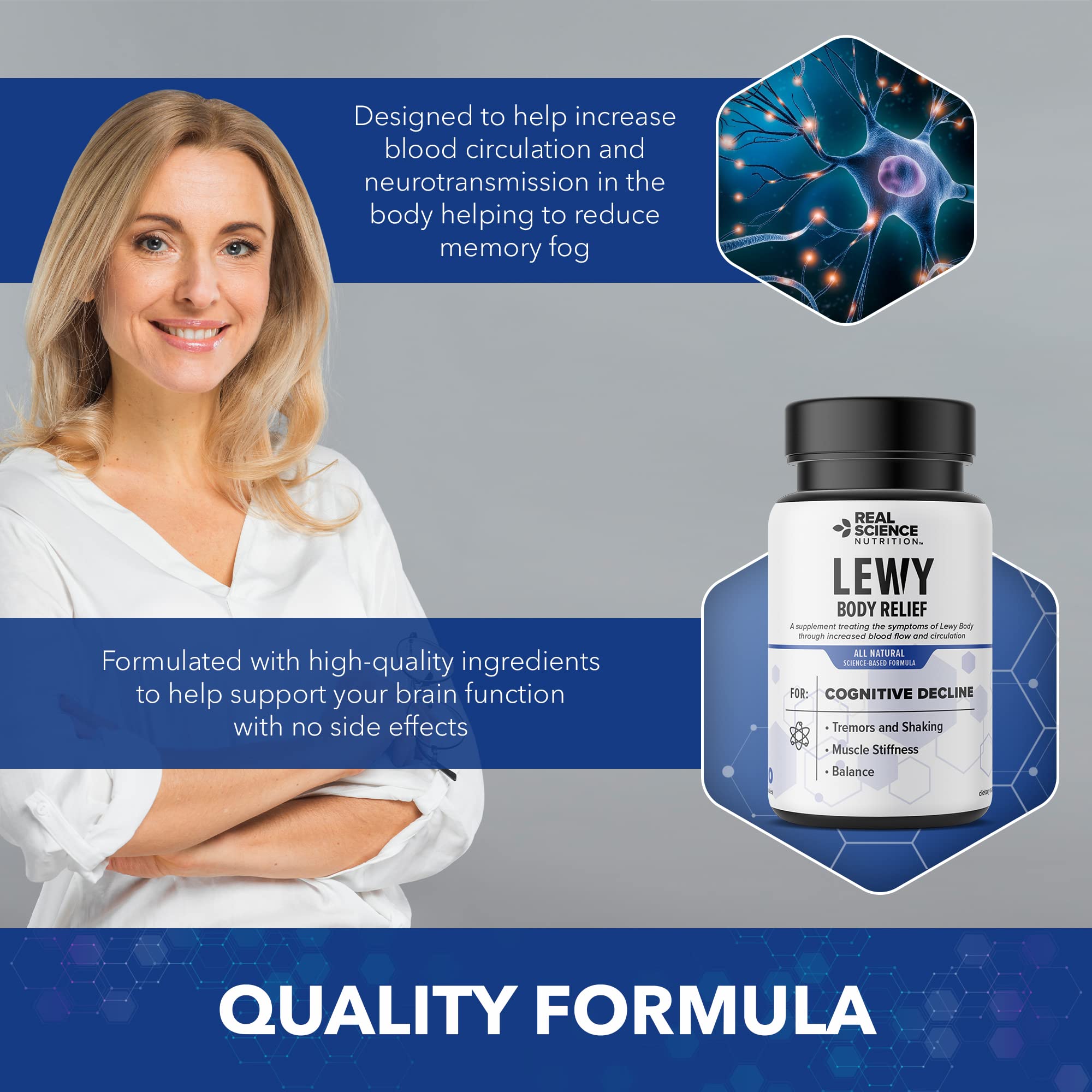 Real Science Nutrition Offers Lew-X - A Nutritional Supplement Formulated for Lewy Body Relief to Support Memory & Clarity, Cognitive Enhancement, Relieve Tremors, Shaking, and Muscle Stiffness, - TrustMedUSA