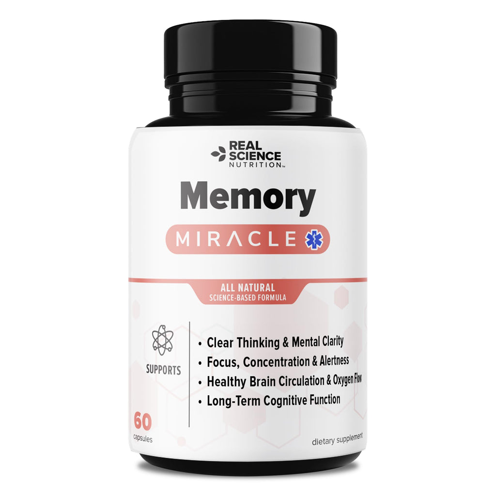 Real Science Nutrition Offers Memory Miracle – Brain and Memory Support Supplement for Focus, Mental Clarity & Brain Health – Nootropic Brain Booster with Nitric Oxide – 60 Capsules - TrustMedUSA