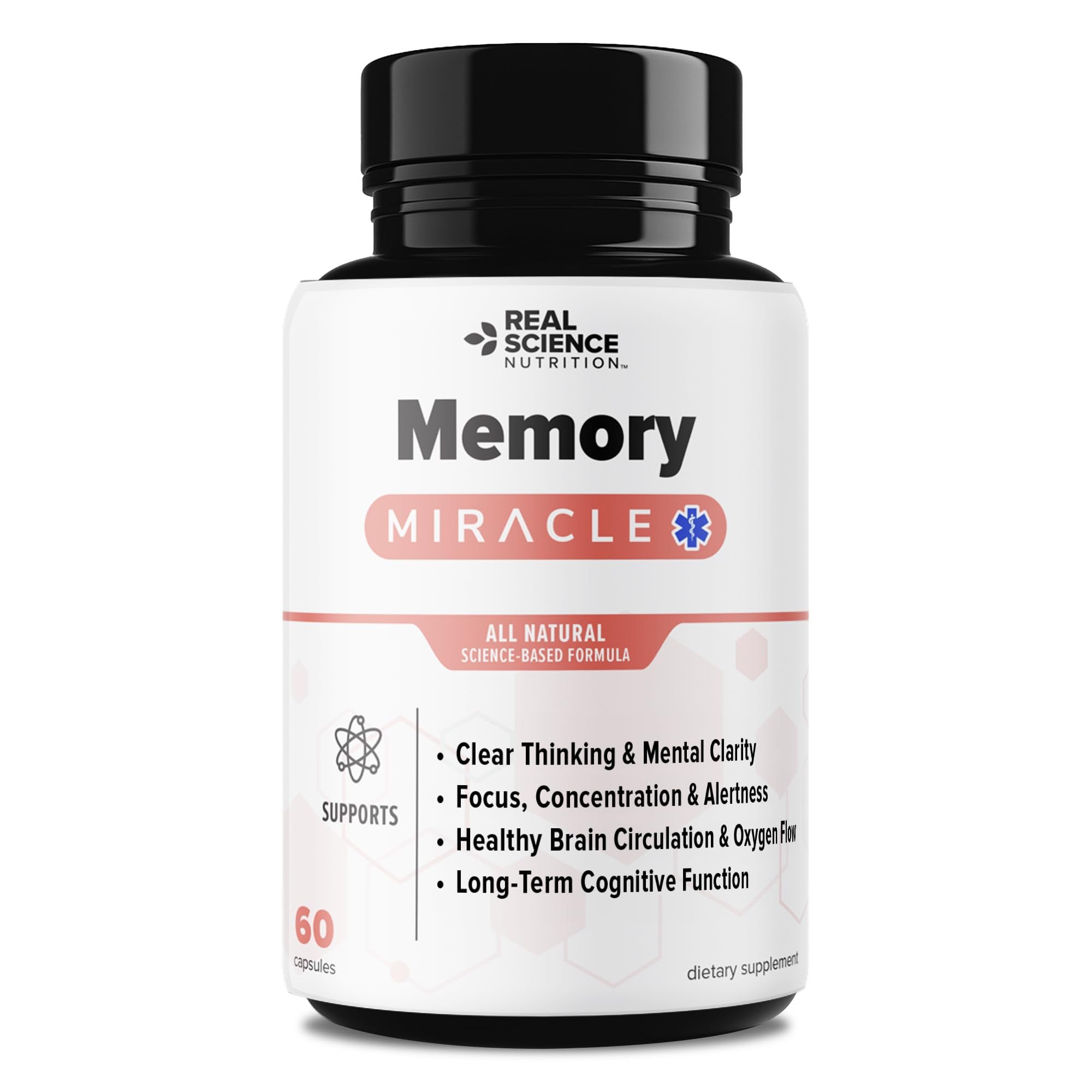 Real Science Nutrition Offers Memory Miracle – Brain and Memory Support Supplement for Focus, Mental Clarity & Brain Health – Nootropic Brain Booster with Nitric Oxide – 60 Capsules - TrustMedUSA