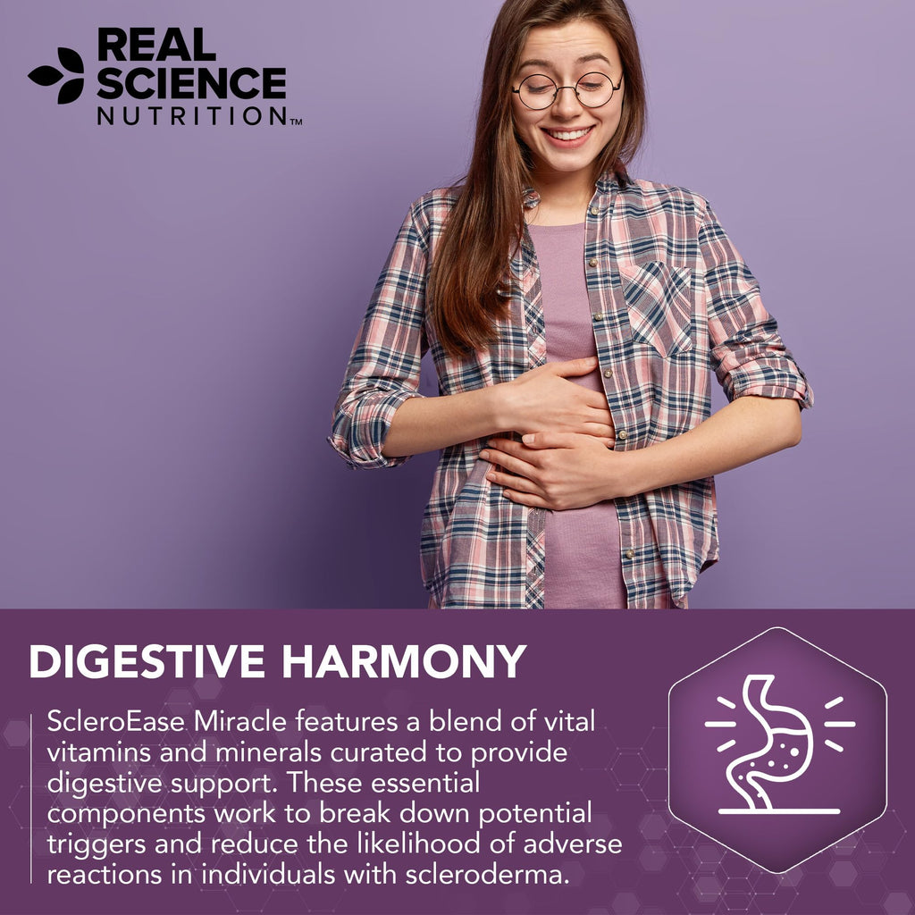 Real Science Nutrition ScleroEase Miracle Offers Relief to sufferers of Scleroderma, Supporting Flexible & Supple Skin, Comfortable Joint Movement, Comfortable Digestion, and Healthy Skin - TrustMedUSA