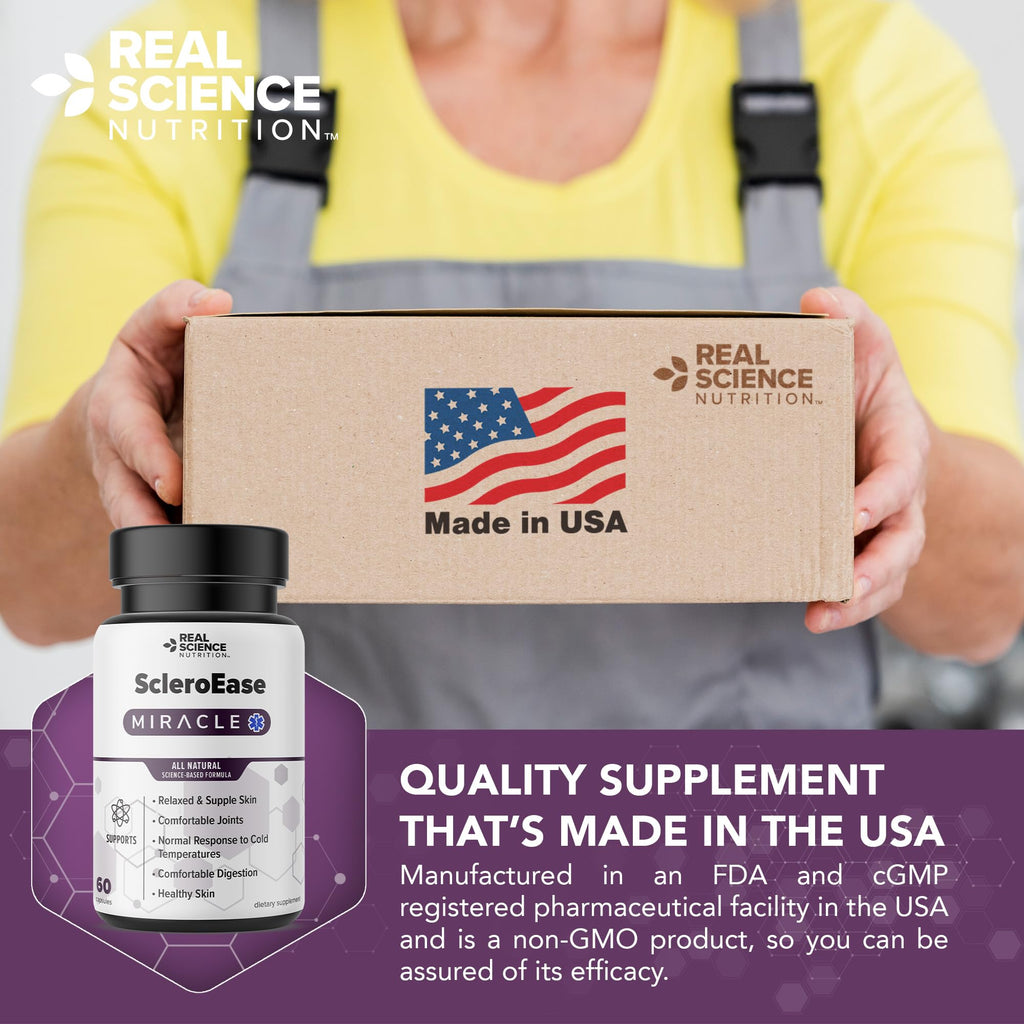 Real Science Nutrition ScleroEase Miracle Offers Relief to sufferers of Scleroderma, Supporting Flexible & Supple Skin, Comfortable Joint Movement, Comfortable Digestion, and Healthy Skin - TrustMedUSA