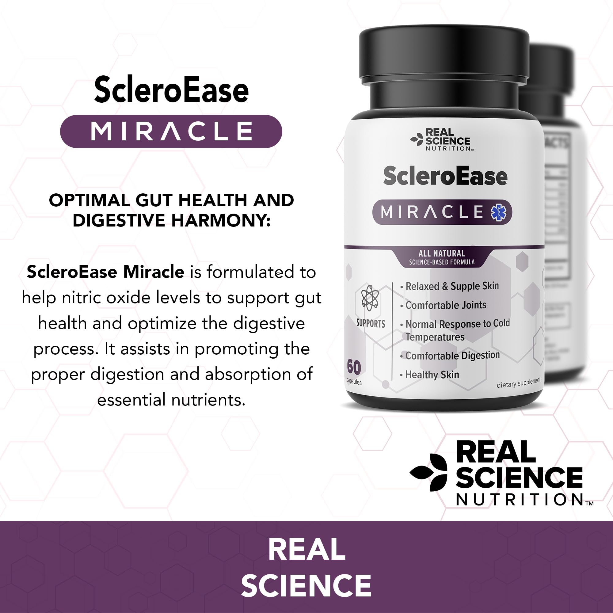 Real Science Nutrition ScleroEase Miracle Offers Relief to sufferers of Scleroderma, Supporting Flexible & Supple Skin, Comfortable Joint Movement, Comfortable Digestion, and Healthy Skin - TrustMedUSA