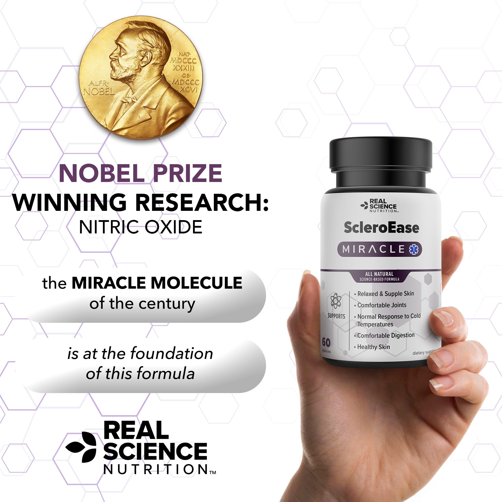 Real Science Nutrition ScleroEase Miracle Offers Relief to sufferers of Scleroderma, Supporting Flexible & Supple Skin, Comfortable Joint Movement, Comfortable Digestion, and Healthy Skin - TrustMedUSA