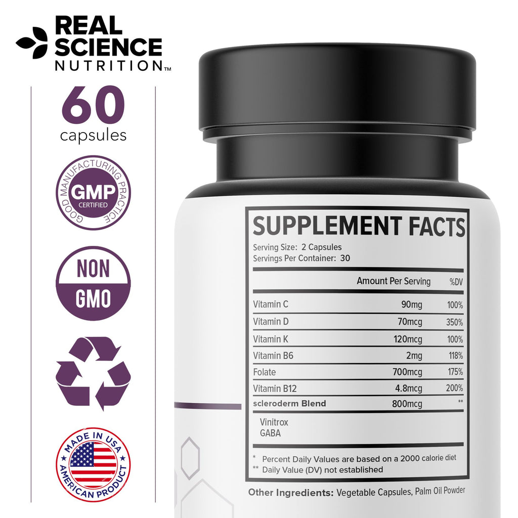 Real Science Nutrition ScleroEase Miracle Offers Relief to sufferers of Scleroderma, Supporting Flexible & Supple Skin, Comfortable Joint Movement, Comfortable Digestion, and Healthy Skin - TrustMedUSA