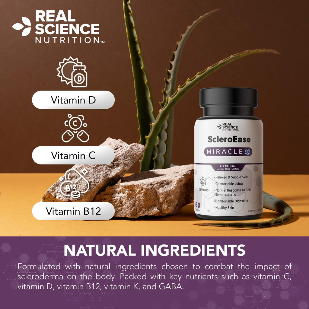 Real Science Nutrition ScleroEase Miracle Offers Relief to sufferers of Scleroderma, Supporting Flexible & Supple Skin, Comfortable Joint Movement, Comfortable Digestion, and Healthy Skin - TrustMedUSA
