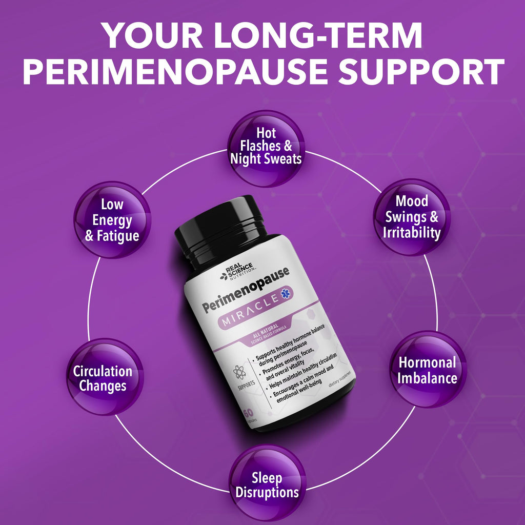 Real Science Perimenopause Supplements for Women for Hormone Balance & Energy Support – Nitric Oxide Formula with Vinitrox, GABA & Essential Vitamins for Hot Flashes, Mood & Energy – 60 Caps - TrustMedUSA