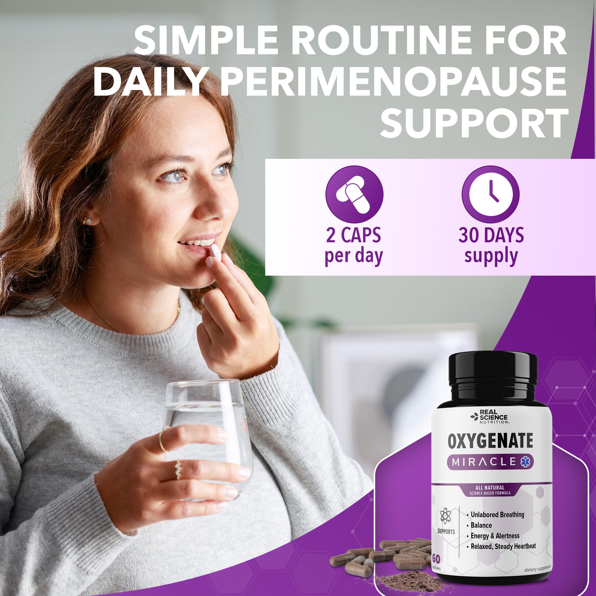 Real Science Perimenopause Supplements for Women for Hormone Balance & Energy Support – Nitric Oxide Formula with Vinitrox, GABA & Essential Vitamins for Hot Flashes, Mood & Energy – 60 Caps - TrustMedUSA