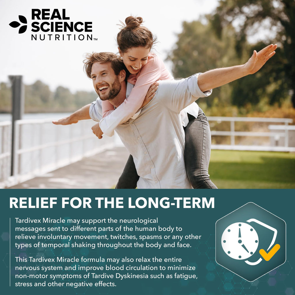 Real Science Tardivex All Natural Nerve Support Supplement for Neurological Balance - Includes Vinitrox, GABA & Essential Vitamins for Controlled Movement & Coordination - Made in USA, 60 Caps - TrustMedUSA